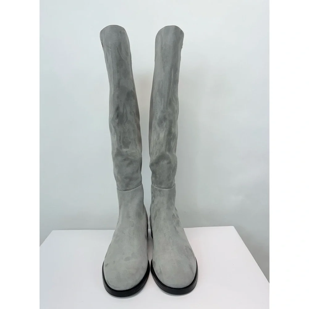 New Stuart Weitzman Keelan City Suede Knee High Boot In Grey Sz 10.5